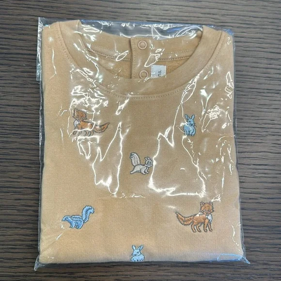 NWT BABY COTTONS 2 piece Sweatshirt & Jogger ADORABLE embroidered animals! 12 mo